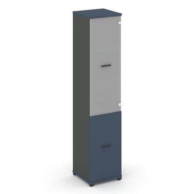 Концепт Шкаф 1 узкая секция, 5 ниш CN.STU.E-512 SM A Звездный Сапфир/Антрацит NEW/Металл Антрацит/Са