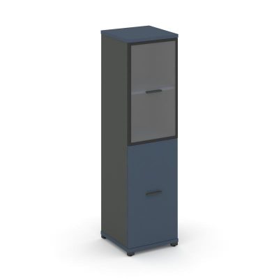 Концепт Шкаф 1 узкая секция, 4 ниши CN.STU-412 RPB A Звездный Сапфир/Антрацит NEW/Металл Антрацит/Пр