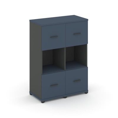 Концепт Шкаф 2 узкие секции, 3 ниши CN.STU-325 A Звездный Сапфир/Антрацит NEW/Металл Антрацит 836*42