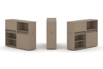 Эстетика Набор №11. Тумба двойная+низкая надставка ES.NB.2N-11 Латте 1500*410*1135