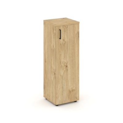 Стайл Проджект Шкаф средний узкий SN.STU.E-204(R) Тиквуд Светлый/Черный Ручки 400*400*1203