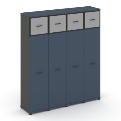 Концепт Шкаф 4 узкие секции, 5 ниш CN.STU-547 RMB A Звездный Сапфир/Антрацит NEW/Металл Антрацит/Сат