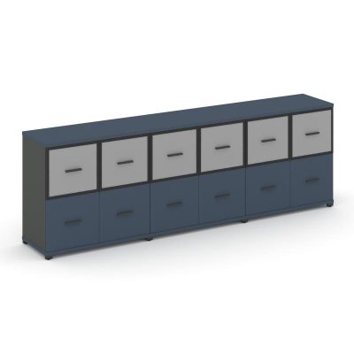 Концепт Шкаф 3 широкие секции, 2 ниши CN.STS-232 RMB A Звездный Сапфир/Антрацит NEW/Металл Антрацит/