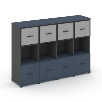Концепт Шкаф 4 узкие секции, 3 ниши CN.STU-345 RMB A Звездный Сапфир/Антрацит NEW/Металл Антрацит/Са