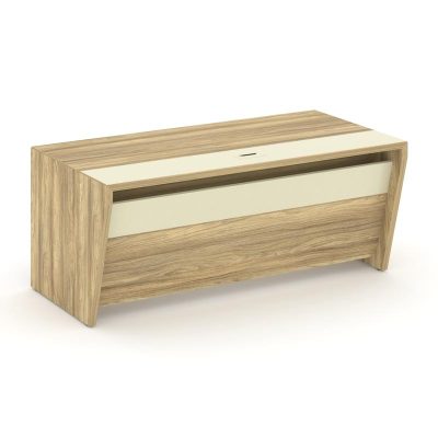 Корнер Стол руководителя прямой COR.SR-18 Гикори Песочный/Ваниль 1800*900*750