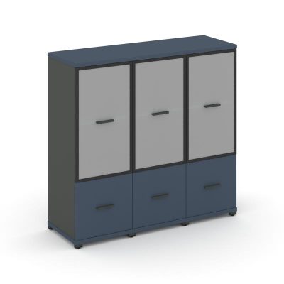 Концепт Шкаф 3 узкие секции, 3 ниши CN.STU-332 RMB A Звездный Сапфир/Антрацит NEW/Металл Антрацит/Са