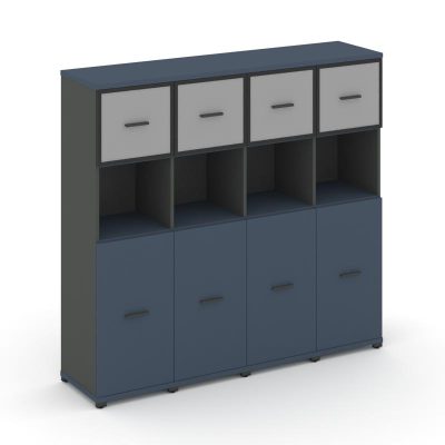 Концепт Шкаф 4 узкие секции, 4 ниши CN.STU-445 RMB A Звездный Сапфир/Антрацит NEW/Металл Антрацит/Са