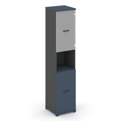 Концепт Шкаф 1 узкая секция, 5 ниш CN.STU.E-513 SM A Звездный Сапфир/Антрацит NEW/Металл Антрацит/Са