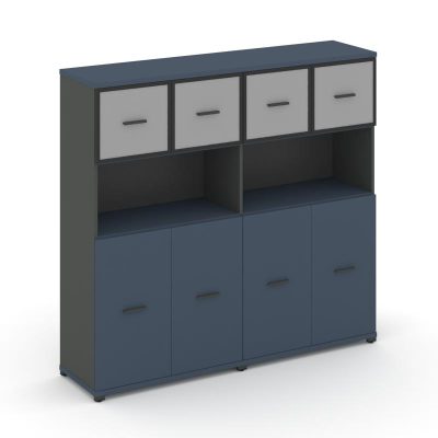 Концепт Шкаф 2 широкие секции, 4 ниши CN.STS-425 RMB A Звездный Сапфир/Антрацит NEW/Металл Антрацит/