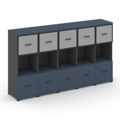 Концепт Шкаф 5 узких секций, 3 ниши CN.STU-355 RMB A Звездный Сапфир/Антрацит NEW/Металл Антрацит/Са