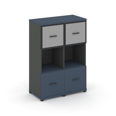 Концепт Шкаф 2 узкие секции, 3 ниши CN.STU-325 RMB A Звездный Сапфир/Антрацит NEW/Металл Антрацит/Са