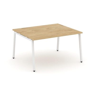 Стайл Проджект Стол переговорный SN-4A.SPRG-033.3 Тиквуд Светлый/Металл Белый 1380*1180*750