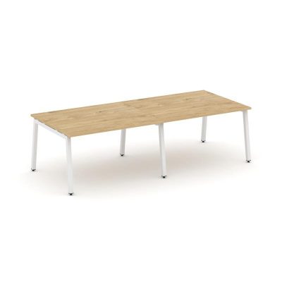 Стайл Проджект Стол переговорный SN-5A.SPRG-042.3 Тиквуд Светлый/Металл Белый 2360*1180*750
