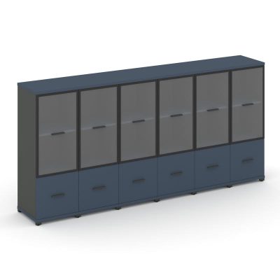 Концепт Шкаф 6 узких секций, 3 ниши CN.STU-362 RPB A Звездный Сапфир/Антрацит NEW/Металл Антрацит/Пр