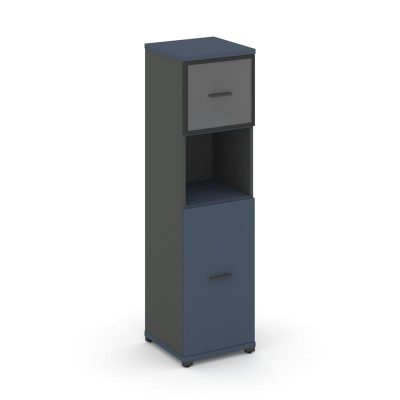Концепт Шкаф 1 узкая секция, 4 ниши CN.STU-415 RPB A Звездный Сапфир/Антрацит NEW/Металл Антрацит/Пр