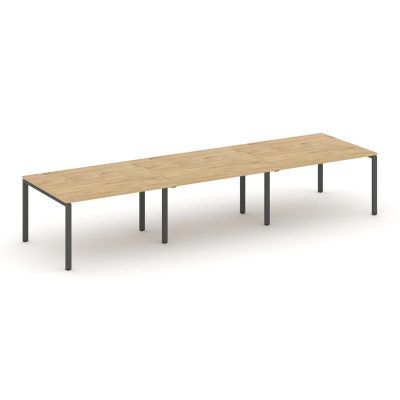 Стайл Проджект Стол переговорный SN-6P.SPRG-052.3 Тиквуд Светлый/Металл Антрацит 3540*1180*750