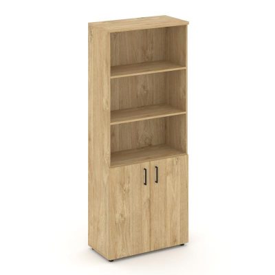 Стайл Проджект Шкаф высокий широкий SN.STS.E-101 Тиквуд Светлый/Черный Ручки 796*400*1982