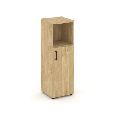 Стайл Проджект Шкаф средний узкий SN.STU.E-201(R) Тиквуд Светлый/Черный Ручки 400*400*1203