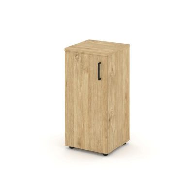 Стайл Проджект Шкаф низкий узкий SN.STU.E-301(L) Тиквуд Светлый/Черный Ручки 400*400*833