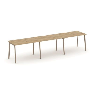 Эстетика Рабочая станция 3 места ES.RS-3.2-VP Тиквуд Светлый/Металл Латте 3540*730*750