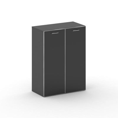 Фреско Шкаф широкий средний FR.ST-204 black Базальт UM/Лакобель Черный/Хром 896*460*1202