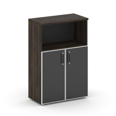 Шифт Шкаф средний широкий SK.ST-2.2R black Дуб Мали/Стекло Black 800*420*1207