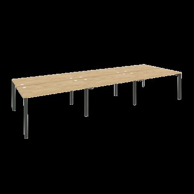 Оникс Рабочая станция на П-образном м/к O.MP-D.RS-6.3.7 Тиквуд Светлый/Металл Антрацит 4140*1475*750