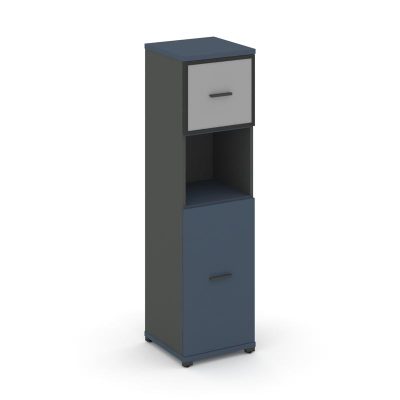 Концепт Шкаф 1 узкая секция, 4 ниши CN.STU-415 RMB A Звездный Сапфир/Антрацит NEW/Металл Антрацит/Са