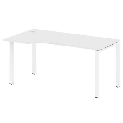 Метал Систем Стол криволинейный левый на П-образном м/к БП.СА-1 (L) Белый/Металл Белый 1600*900*750