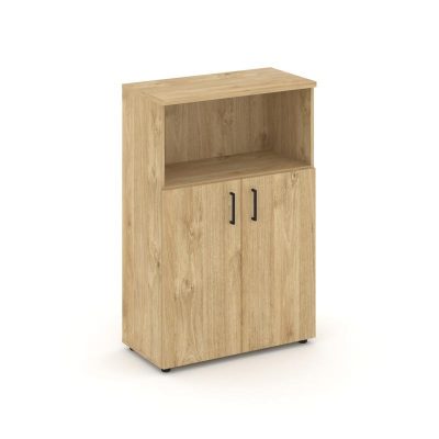 Стайл Проджект Шкаф средний широкий SN.STS.E-201 Тиквуд Светлый/Черный Ручки 796*400*1203