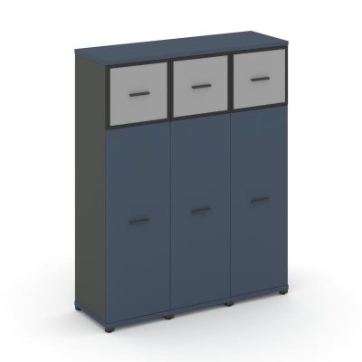 Концепт Шкаф 3 узкие секции, 4 ниши CN.STU-434 RMB A Звездный Сапфир/Антрацит NEW/Металл Антрацит/Са