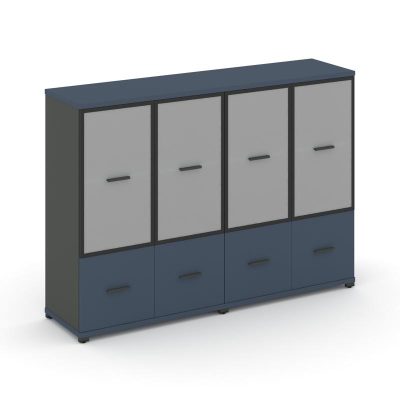 Концепт Шкаф 2 широкие секции, 3 ниши CN.STS-322 RMB A Звездный Сапфир/Антрацит NEW/Металл Антрацит/