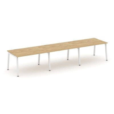 Стайл Проджект Стол переговорный SN-5A.SPRG-021.3 Тиквуд Светлый/Металл Белый 2940*980*750