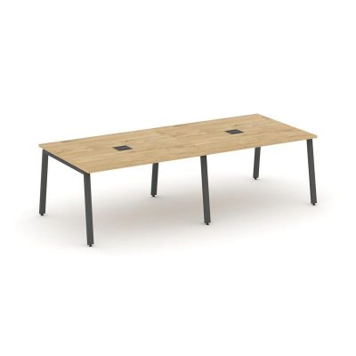 Стайл Проджект Стол переговорный SN-6A.SPRG-043 Тиквуд Светлый/Металл Антрацит 2760*1180*750