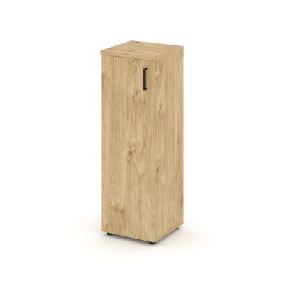 Стайл Проджект Шкаф средний узкий SN.STU.E-204(L) Тиквуд Светлый/Черный Ручки 400*400*1203
