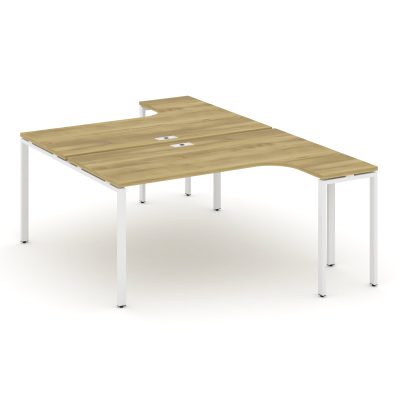 Концепт Рабочая станция CN.DSA-002 Дуб Винченцо/Металл Белый 1580*1480*750