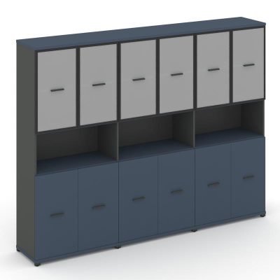 Концепт Шкаф 3 широкие секции, 5 ниш CN.STS-533 RMB A Звездный Сапфир/Антрацит NEW/Металл Антрацит/С