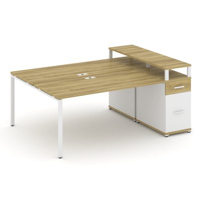 Концепт Рабочая станция с 1 опорной тумбой CN.DRS-416 W Дуб Винченцо/Белый Бриллиант/Металл Белый 20