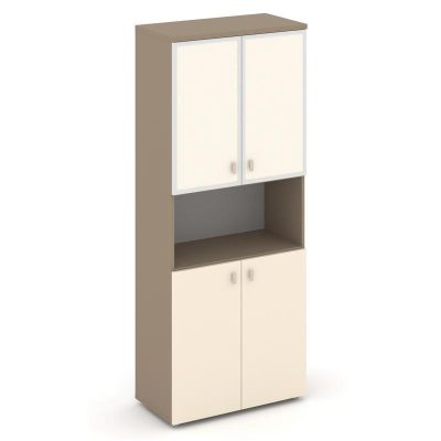 Эстетика Шкаф высокий широкий ES.ST-1.4R I Латте/Сатин/Лакобель ivory 800*420*1977