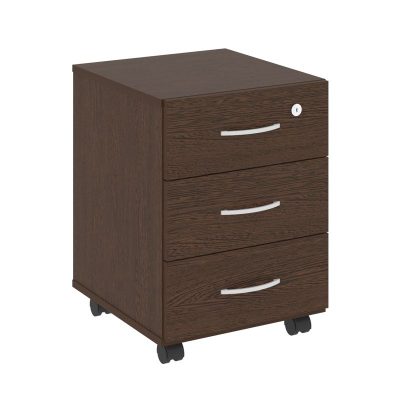 Нова С Тумба подкатная (3 ящика, с замком) В.ТМ-3 Венге Цаво 407*439*556