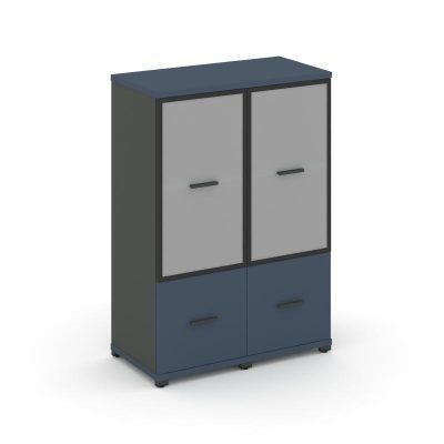 Концепт Шкаф 2 узкие секции, 3 ниши CN.STU-322 RMB A Звездный Сапфир/Антрацит NEW/Металл Антрацит/Са