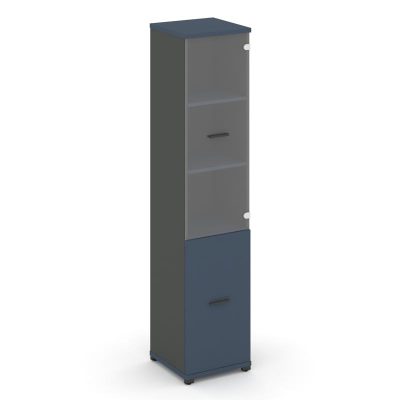 Концепт Шкаф 1 узкая секция, 5 ниш CN.STU.E-512 SP A Звездный Сапфир/Антрацит NEW/Металл Антрацит/Пр