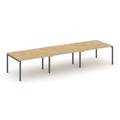 Стайл Проджект Стол переговорный SN-4P.SPRG-054.3 Тиквуд Светлый/Металл Антрацит 4740*1180*750
