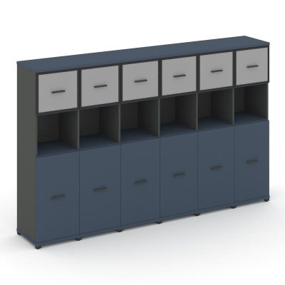 Концепт Шкаф 6 узких секций, 4 ниши CN.STU-465 RMB A Звездный Сапфир/Антрацит NEW/Металл Антрацит/Са