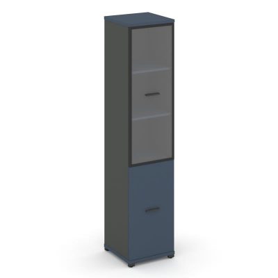 Концепт Шкаф 1 узкая секция, 5 ниш CN.STU.E-512 RPB A Звездный Сапфир/Антрацит NEW/Металл Антрацит/П