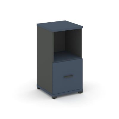 Концепт Шкаф 1 узкая секция, 2 ниши CN.STU-211 A Звездный Сапфир/Антрацит NEW/Металл Антрацит 420*42
