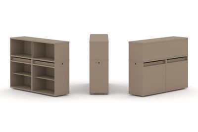 Эстетика Набор №1. Тумба двойная+низкая надставка ES.NB.2N-1 Латте 1500*410*1135