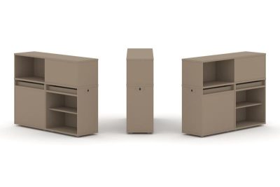 Эстетика Набор №12. Тумба двойная+низкая надставка ES.NB.2N-12 Латте 1500*410*1135