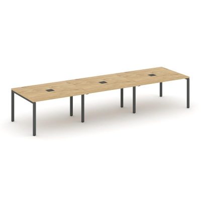Стайл Проджект Стол переговорный SN-6P.SPRG-054 Тиквуд Светлый/Металл Антрацит 4740*1180*750