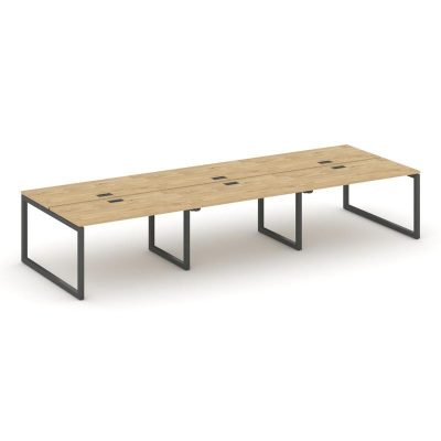 Стайл Проджект Рабочая станция 2-х сторон. SN-5O.DRS-072 Тиквуд Светлый/Металл Антрацит 3540*1432*75